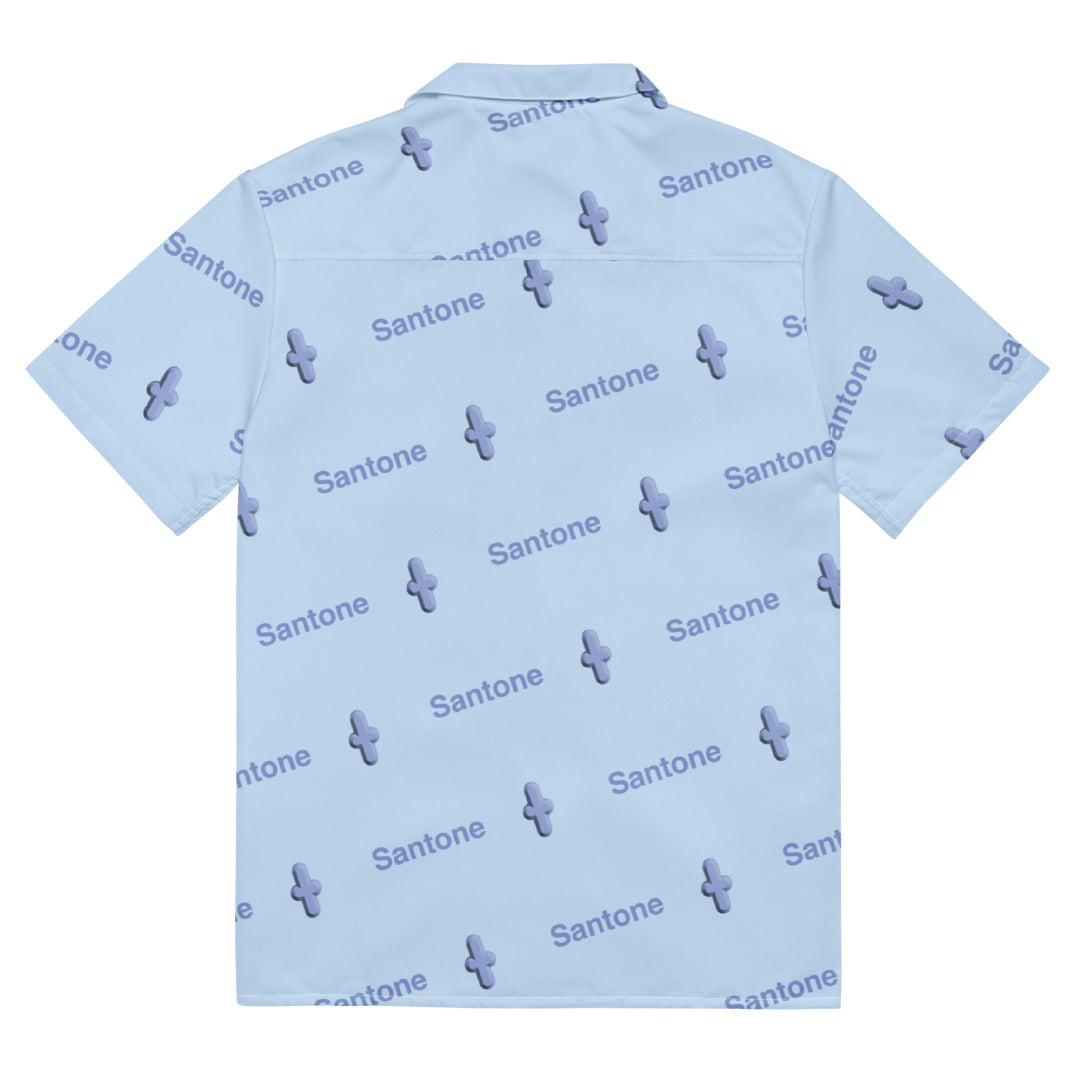 Santone Pattern Button-down Short Sleeve Shirt